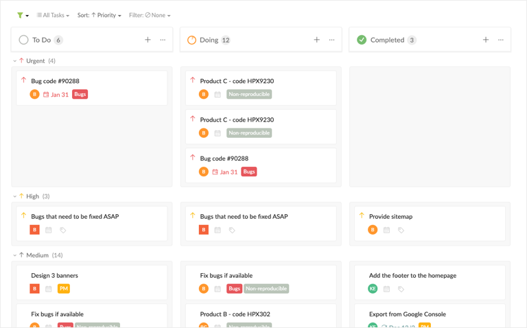 Kanban Swimlane sort by date