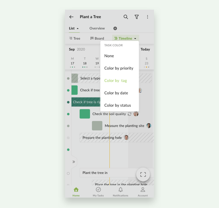 Gantt Chart on Mobile