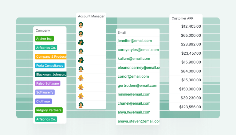 project management table view