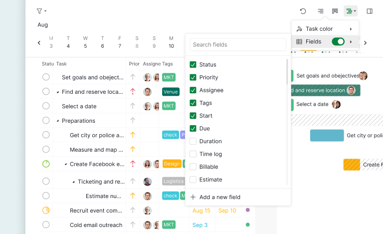 Quire Gantt Chart Timeline