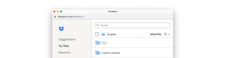 Dropbox window