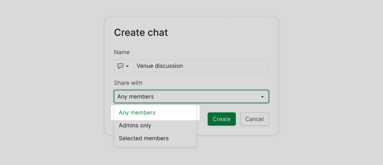 share chat channel with any members