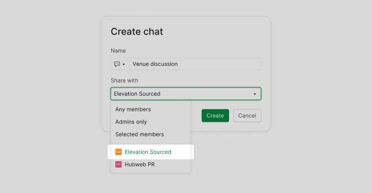 share chat channel with external teams