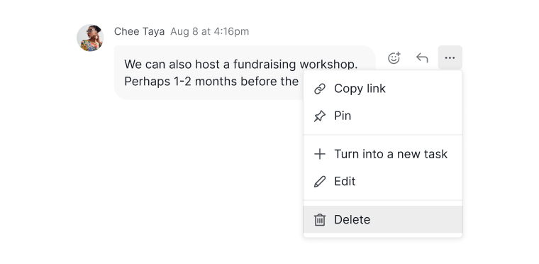 delete a chat message