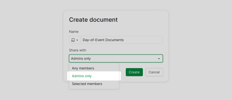 share document with project admins only