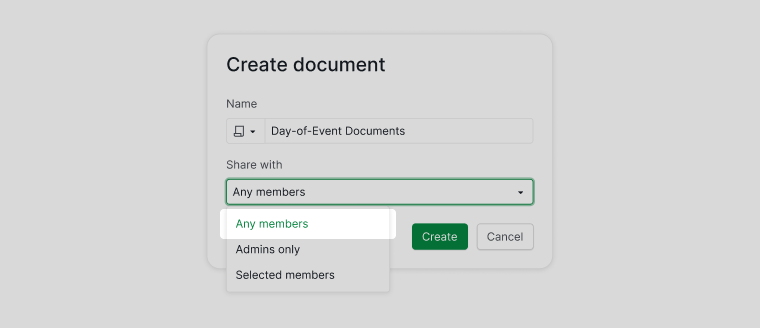 share document with any members