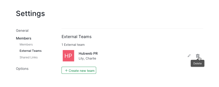 delete external team