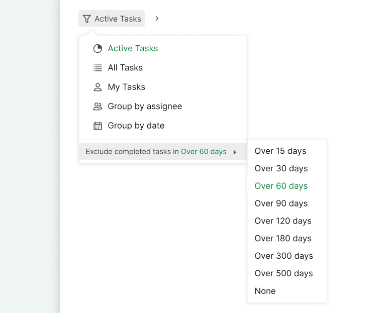 excluded completed tasks