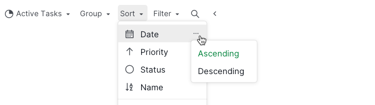 change the sorting order