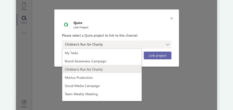 integrate with Microsoft Teams and connecting project