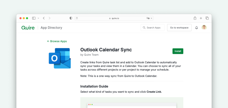 sync with Outlook Calendar