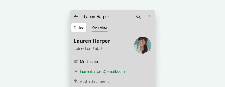 mobile app members tasks view