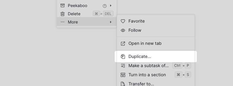 right-click duplicate
