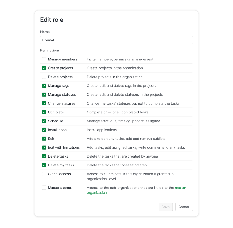 edit permission roles dialog