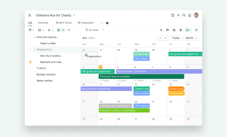 Quire view calendar