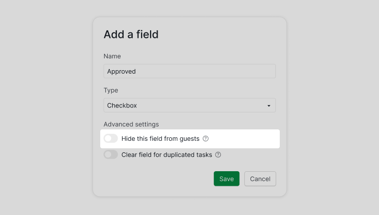 hide custom field from guests