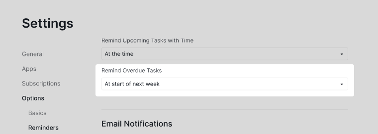 remind overdue tasks