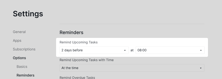 remind upcoming tasks