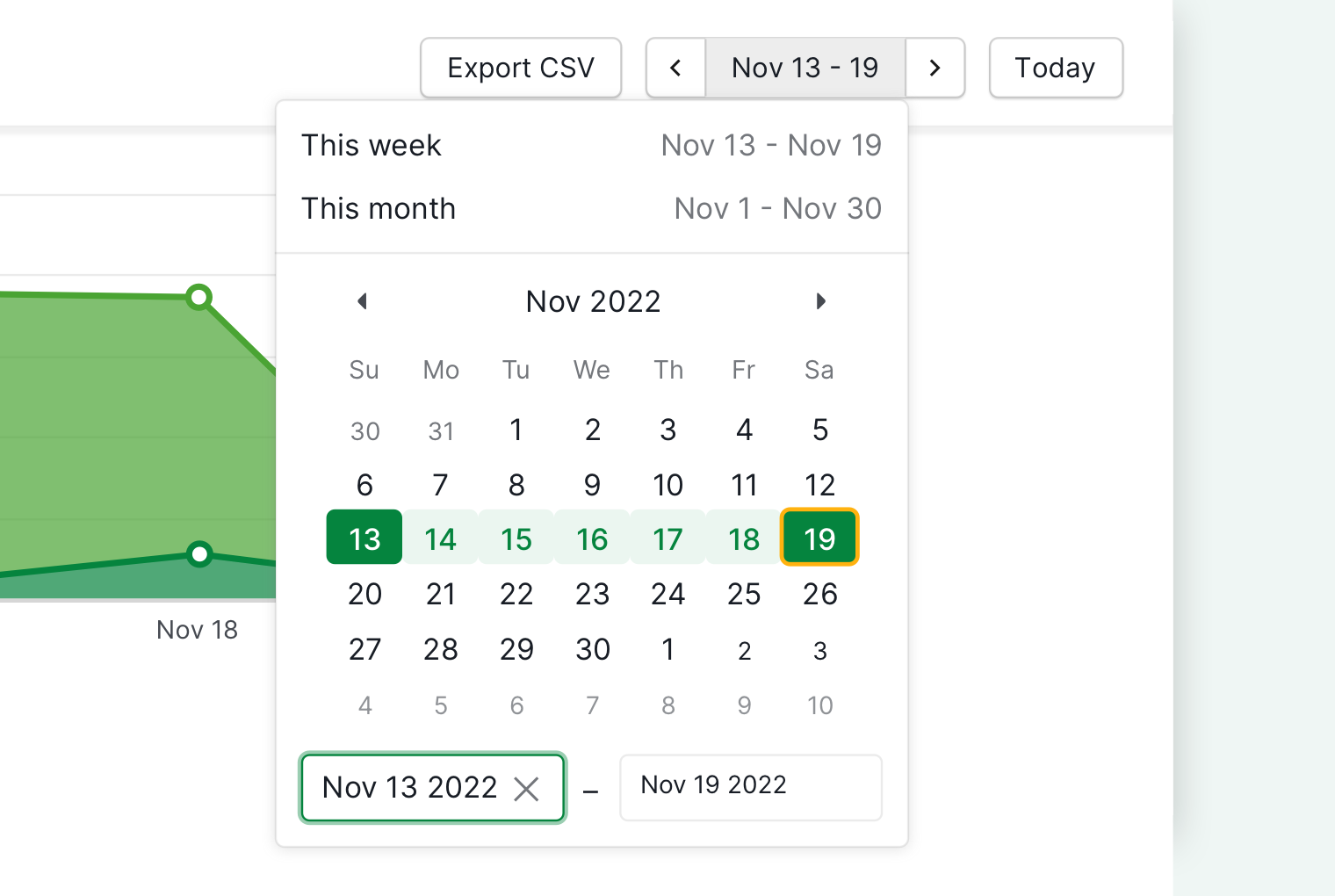 navigate between different weeks