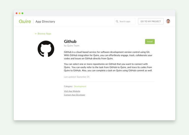 Quire Github integration