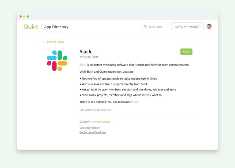 Quire Slack integration