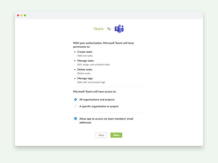 Microsoft Teams scope