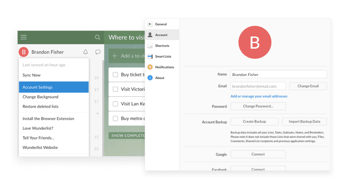 Wunderlist export