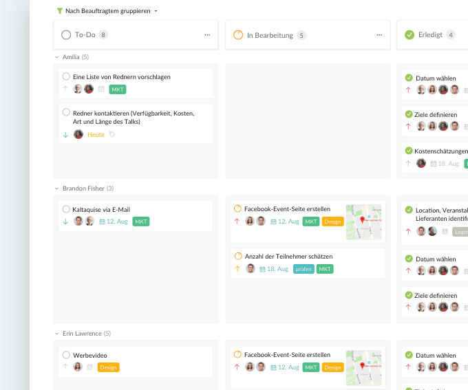 Kanban board sorting