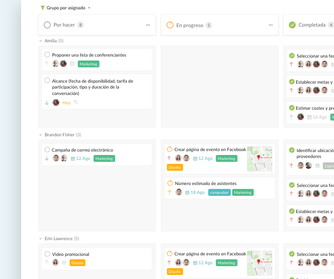 Kanban board sorting