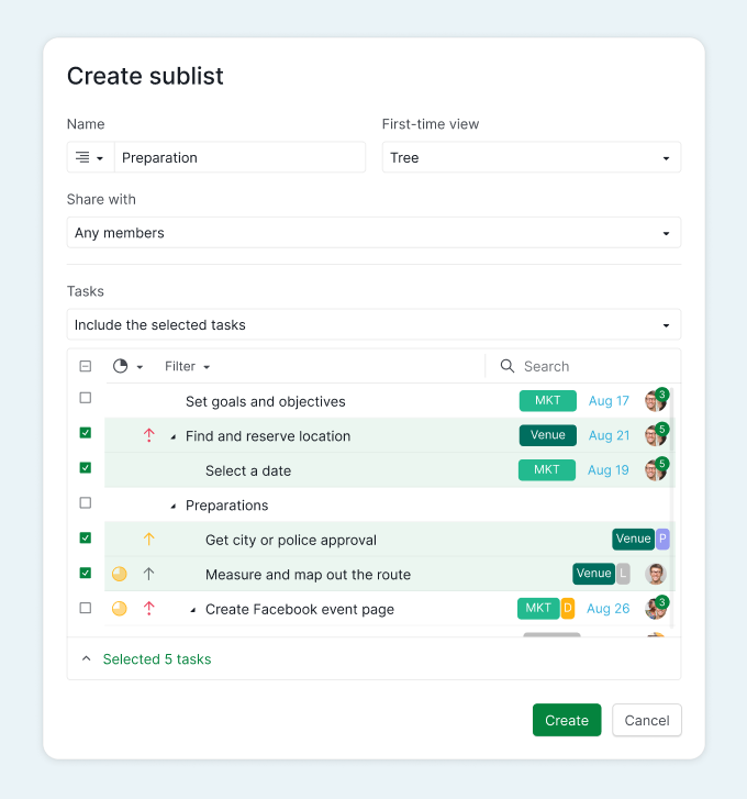 add tasks task management software with lists